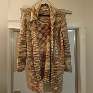 Peyton Primose Open Front Hooded Cardigan Sweater Large